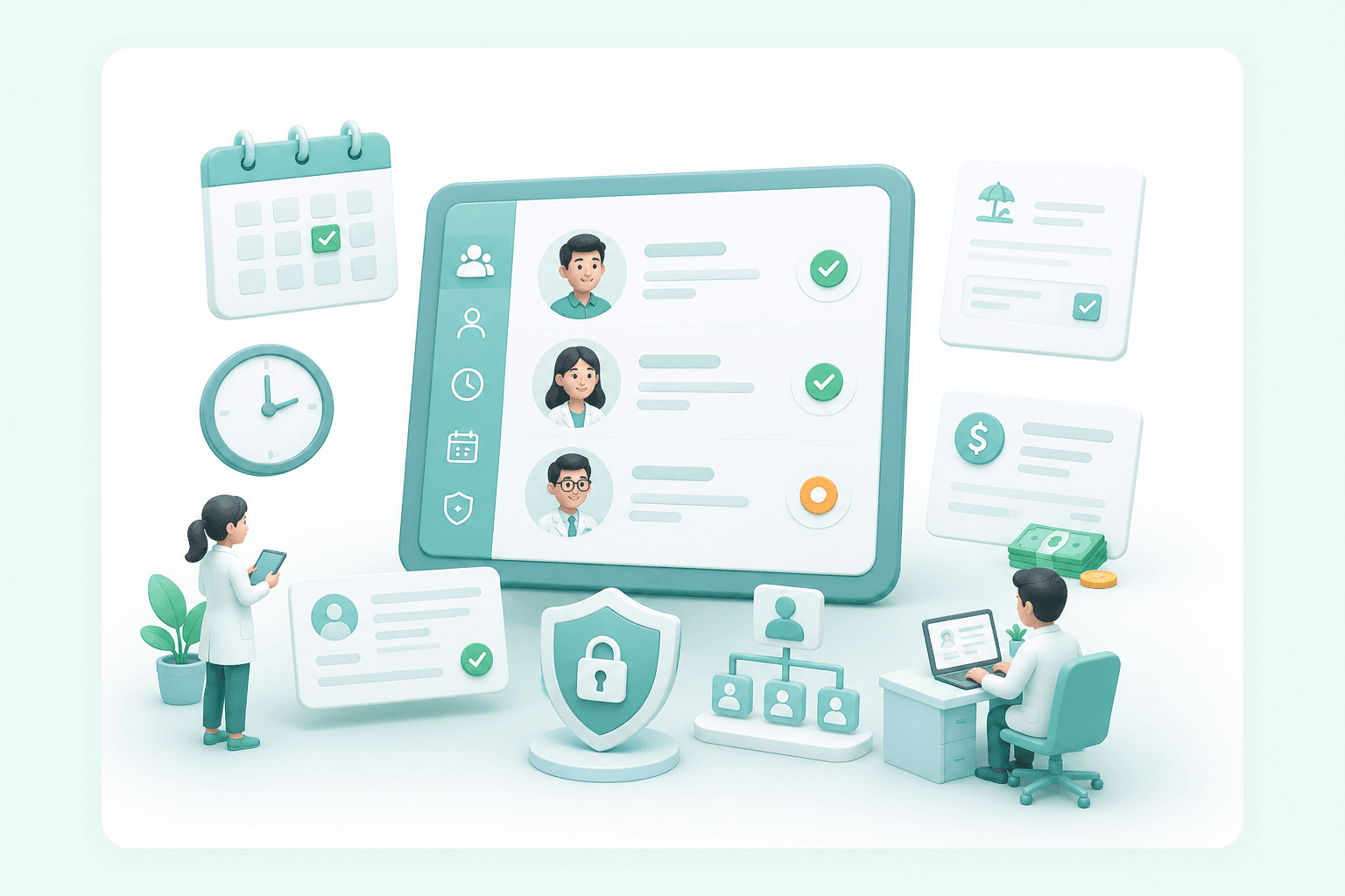 Staff and HRM management screen